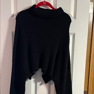 Black Ribbed Women's Sweater